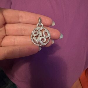 Judith Ripka Sterling .925 Love Pendant Cz.